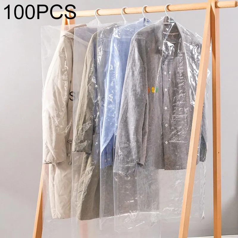 100 Disposable Dust Bags - 60X100Cm - Thick Pe Material - Transparent