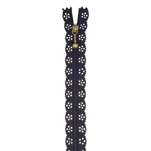 12" Lace Zipper in Black