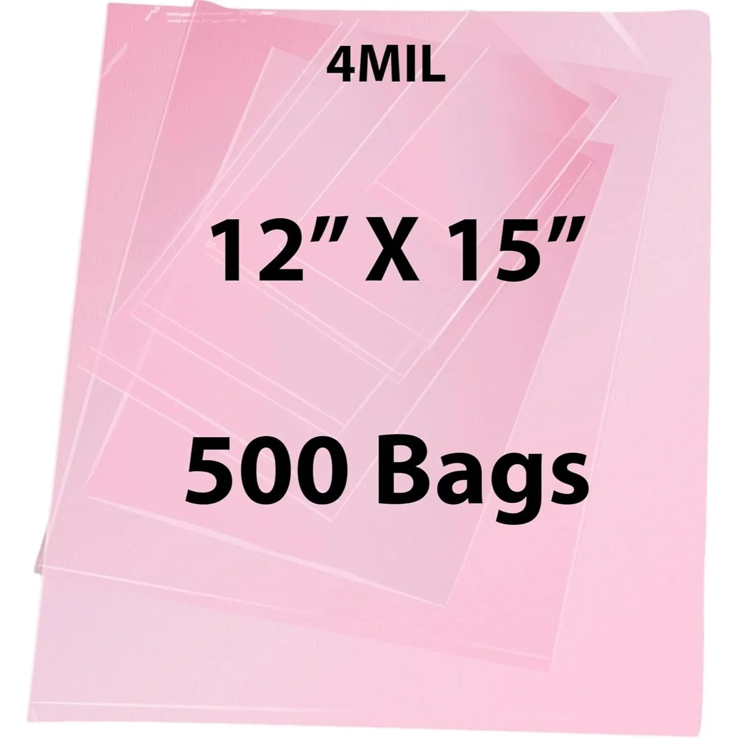 12X15 inches Pink Anti Static Bags 4 Mil Flat