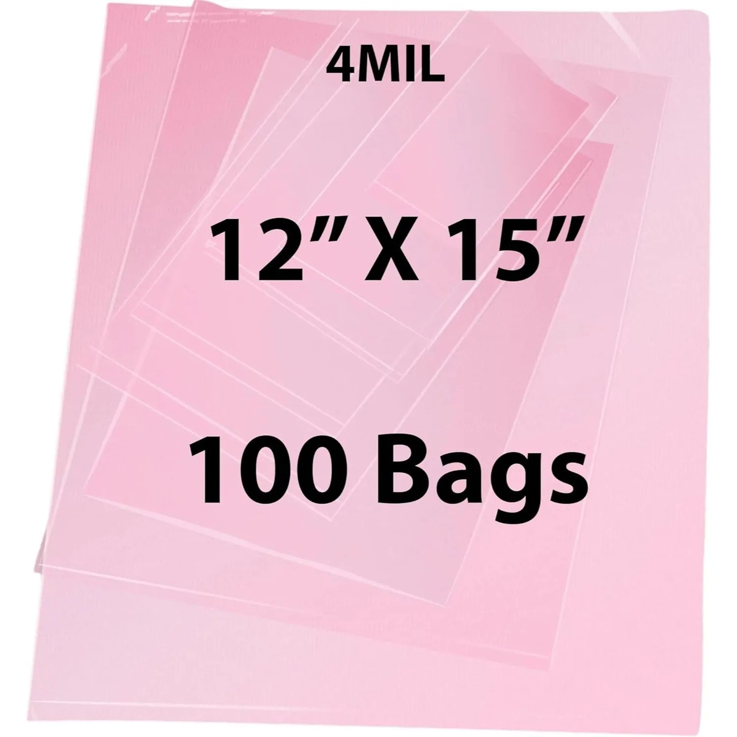 12X15 inches Pink Anti Static Bags 4 Mil Flat
