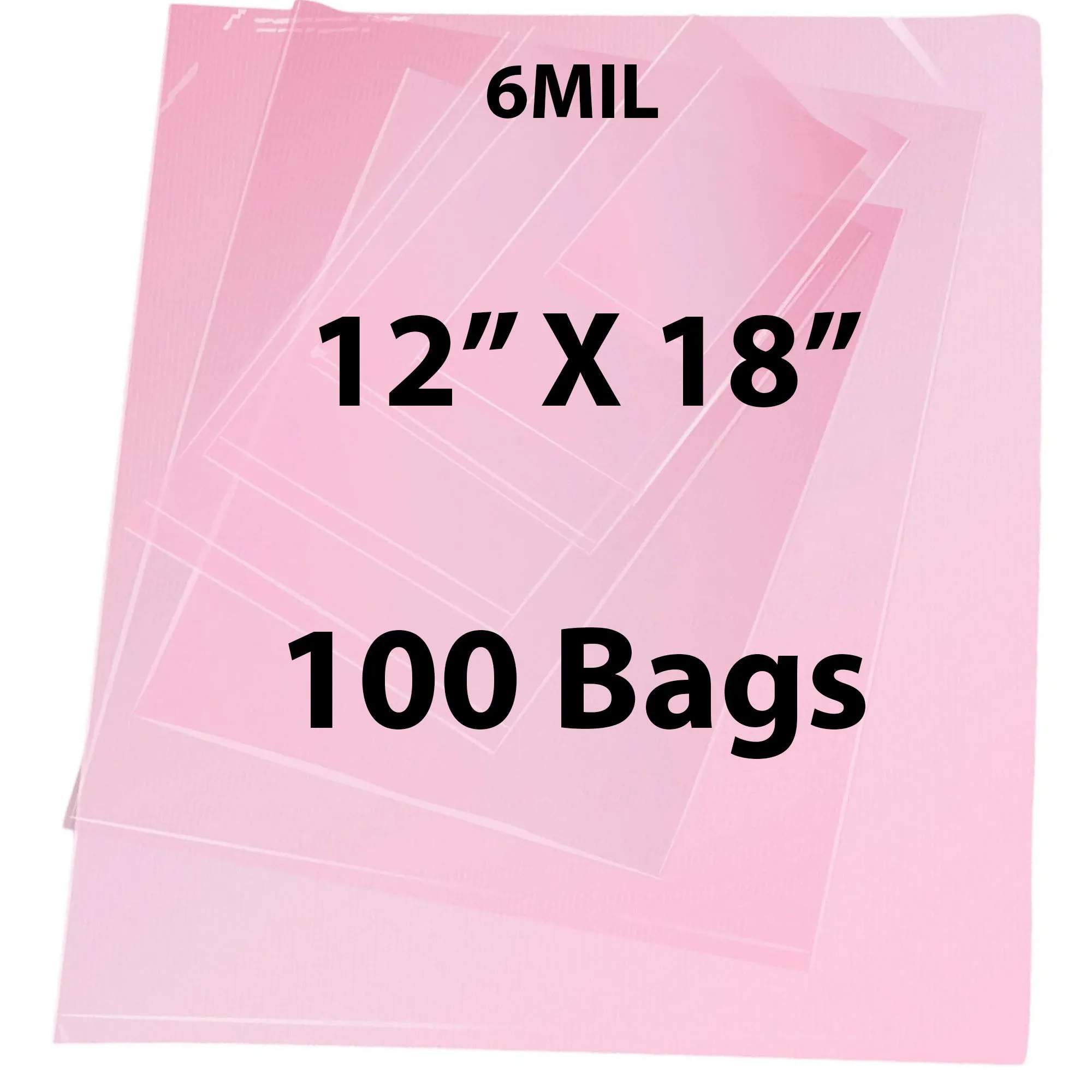 12X18 inches Pink Anti Static Bags 6 Mil Flat