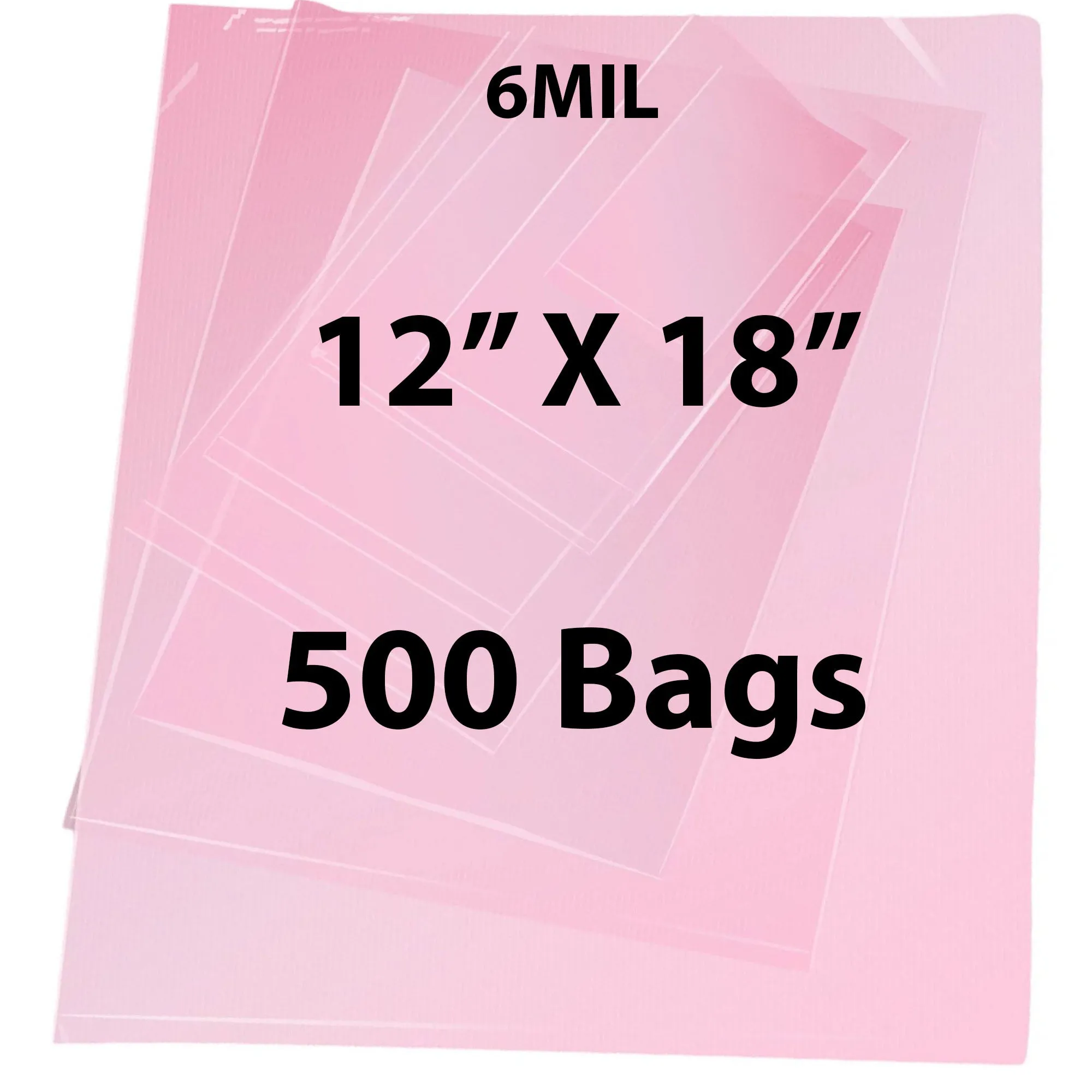12X18 inches Pink Anti Static Bags 6 Mil Flat