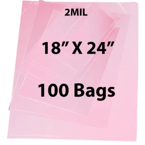 18X24 inches Pink Anti Static Bags 2 Mil Flat