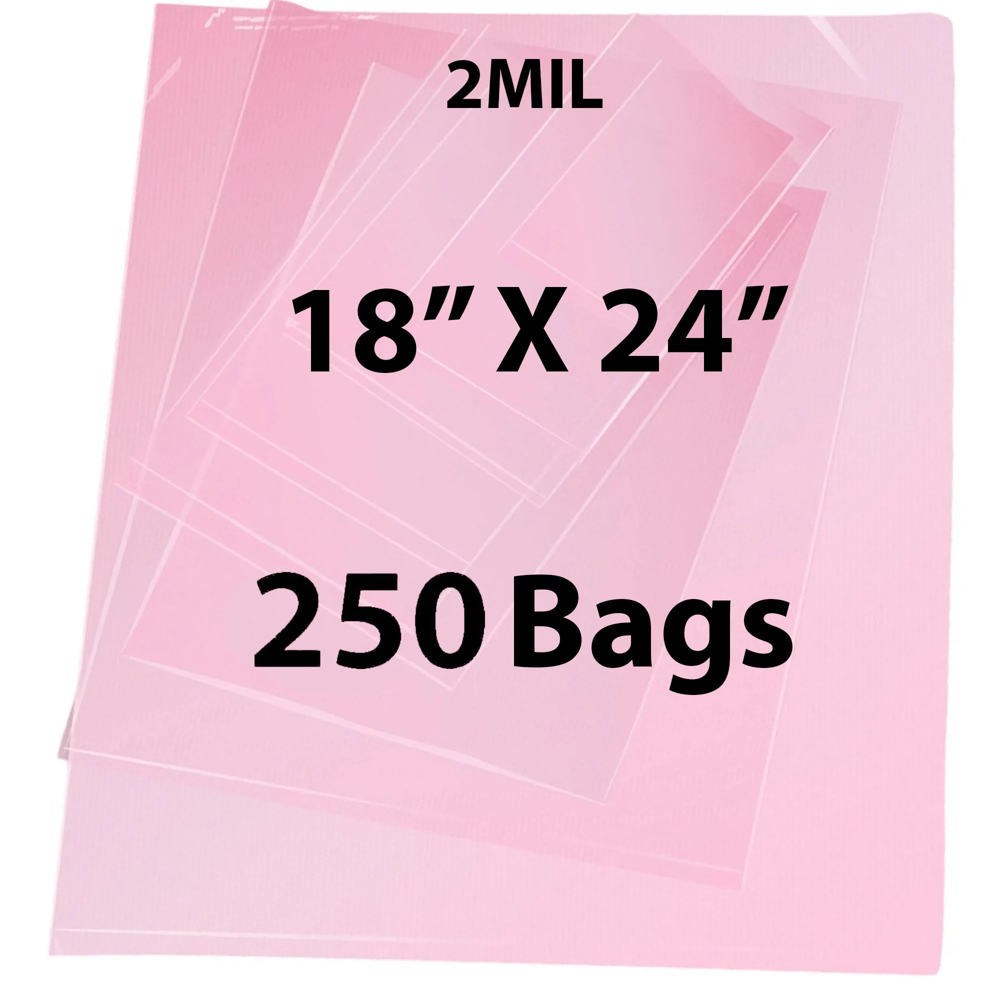18X24 inches Pink Anti Static Bags 2 Mil Flat