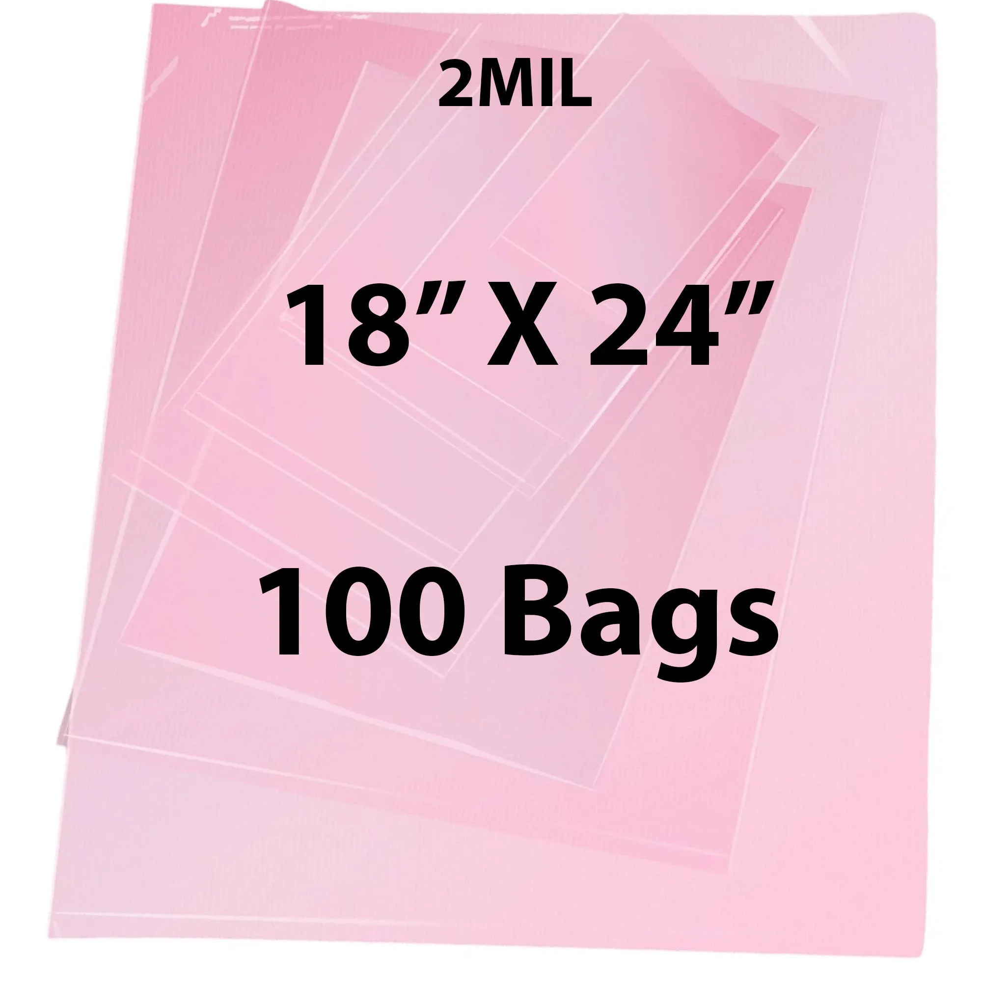 18X24 inches Pink Anti Static Bags 2 Mil Flat