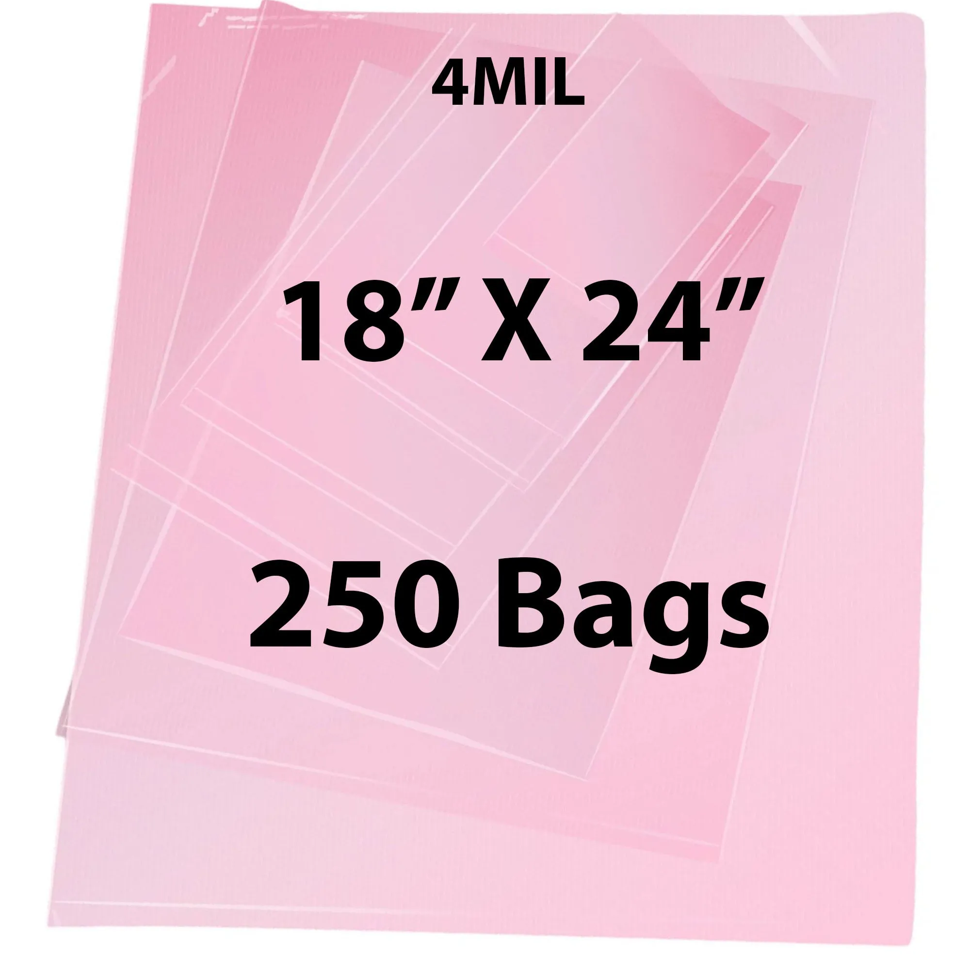 18X24 inches Pink Anti Static Bags 4 Mil Flat