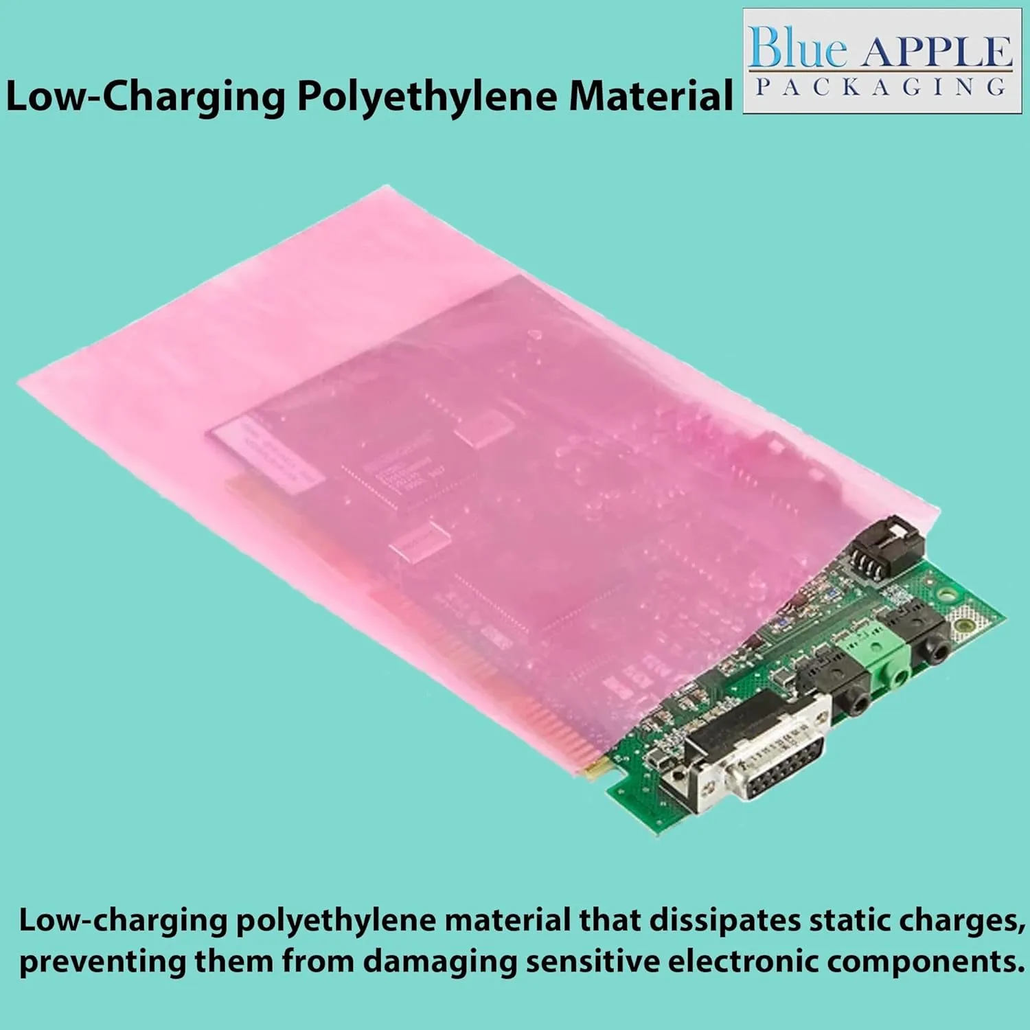 18X36 inches Pink Anti Static Bags 6 Mil Flat