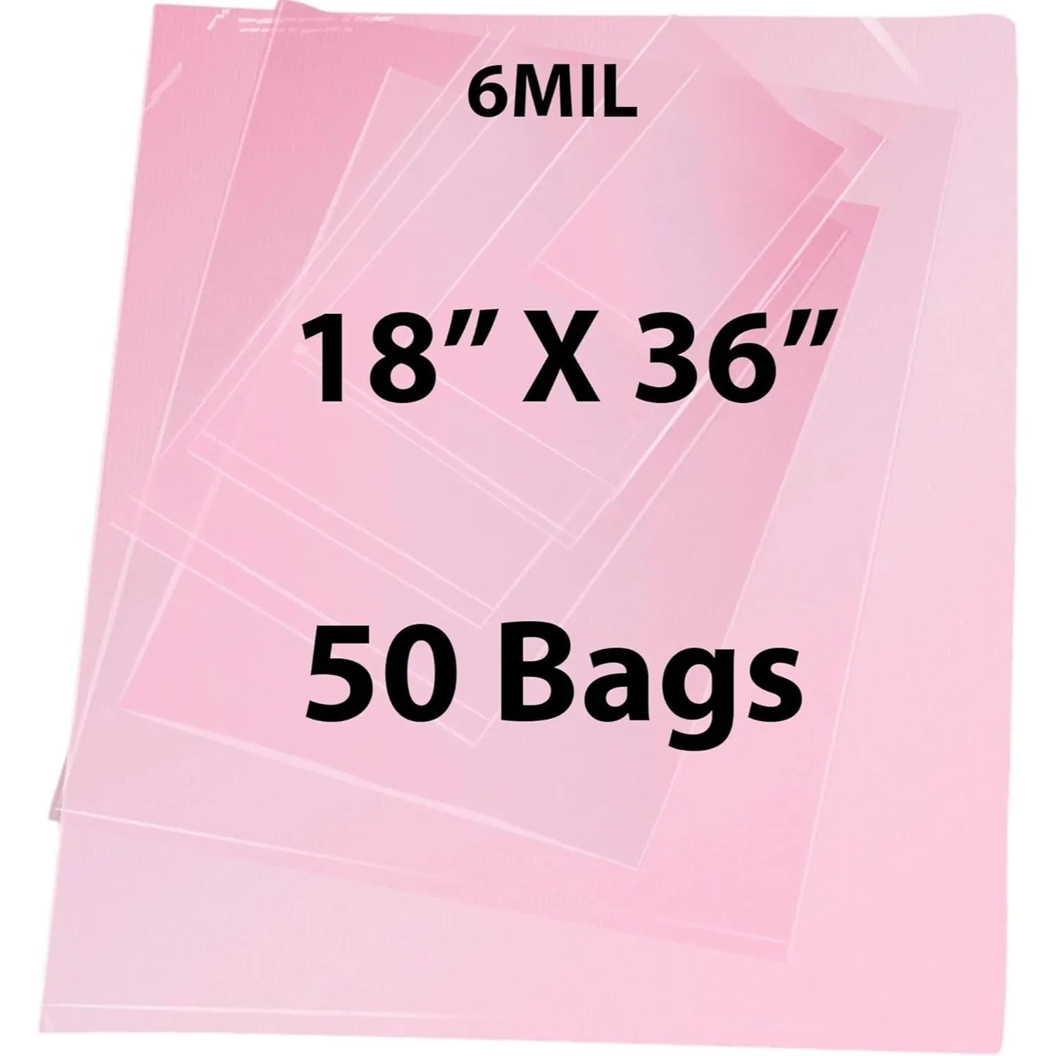 18X36 inches Pink Anti Static Bags 6 Mil Flat