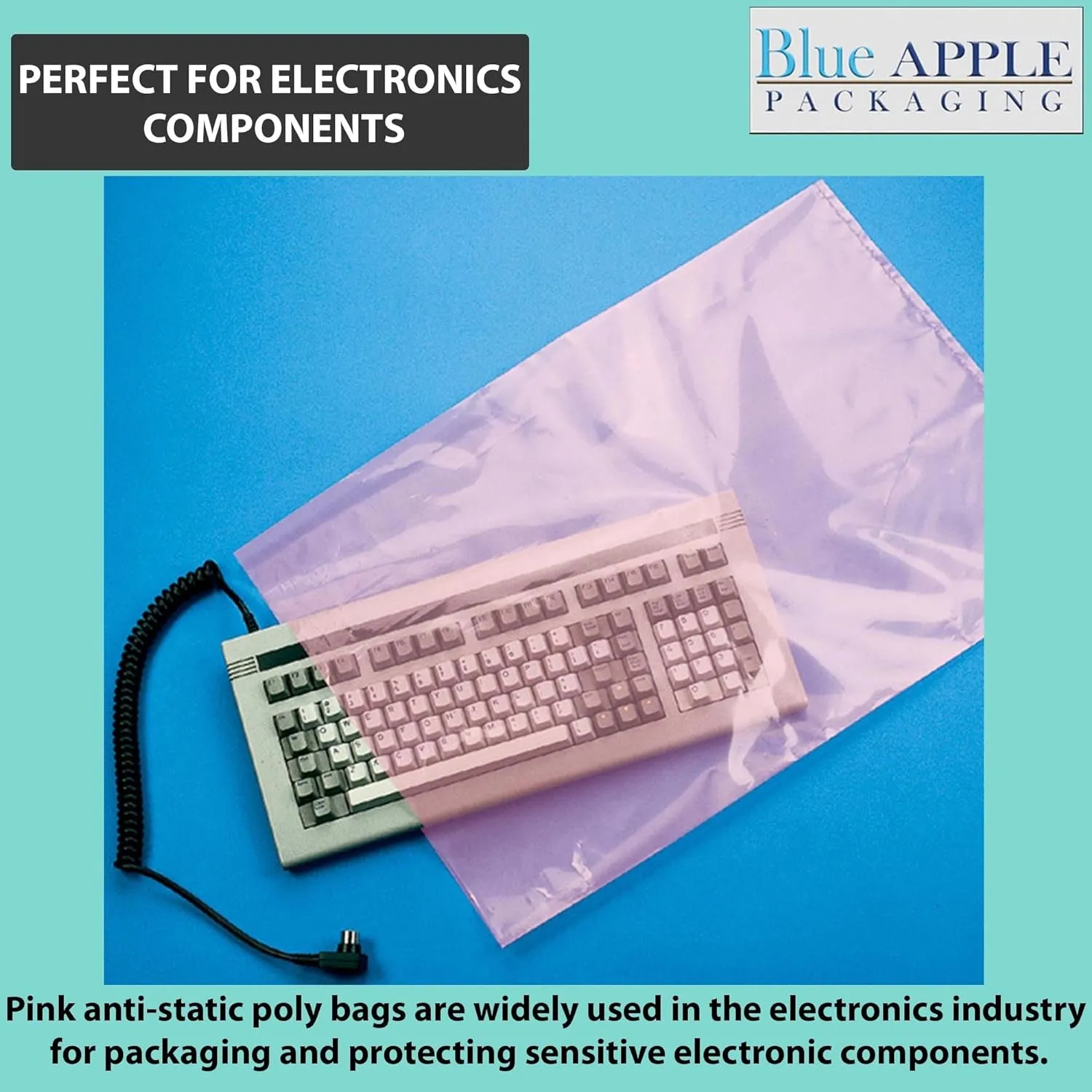18X36 inches Pink Anti Static Bags 6 Mil Flat