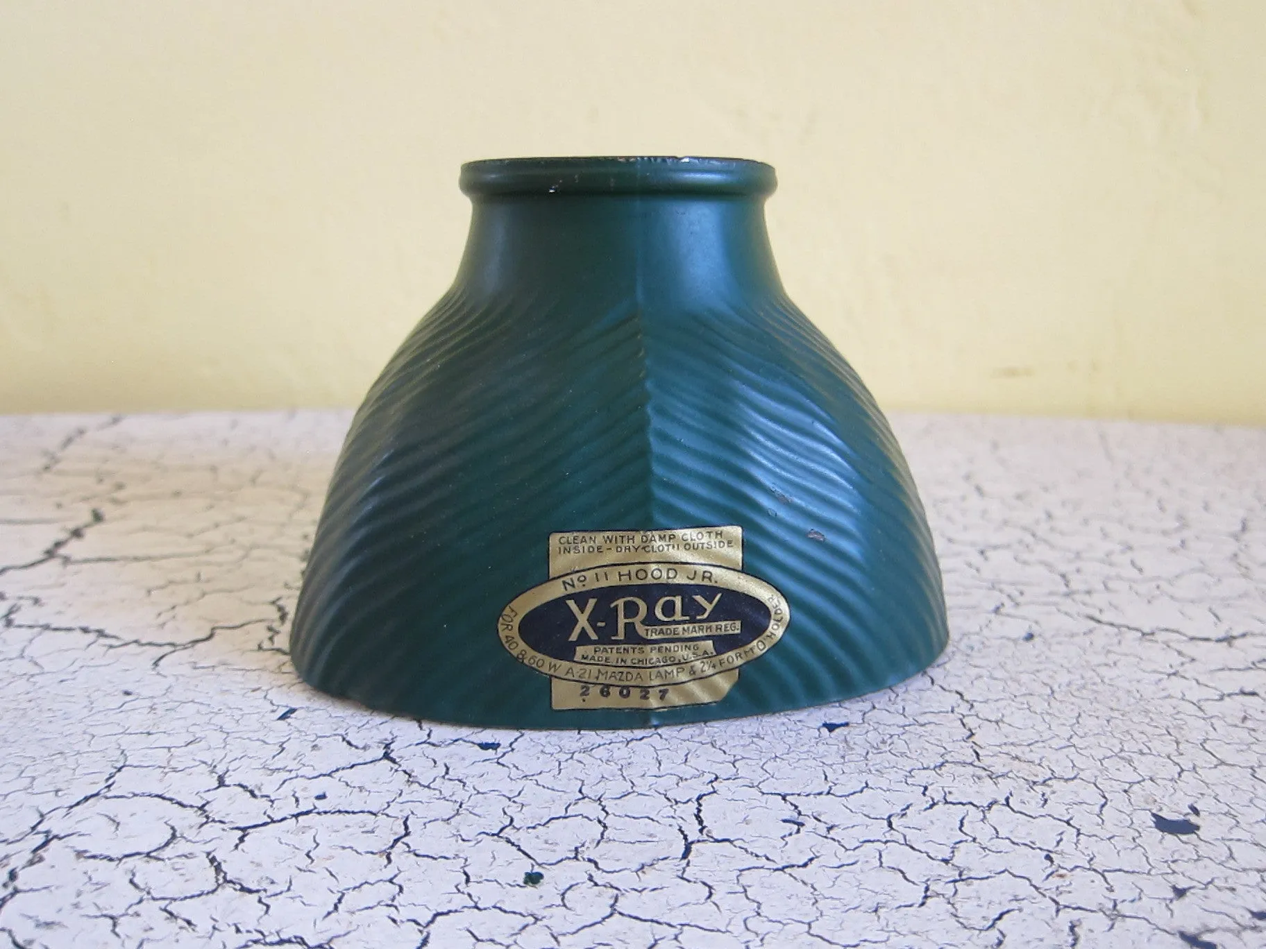 1920's Green Glass Lamp Shade - No 11 Hood junior