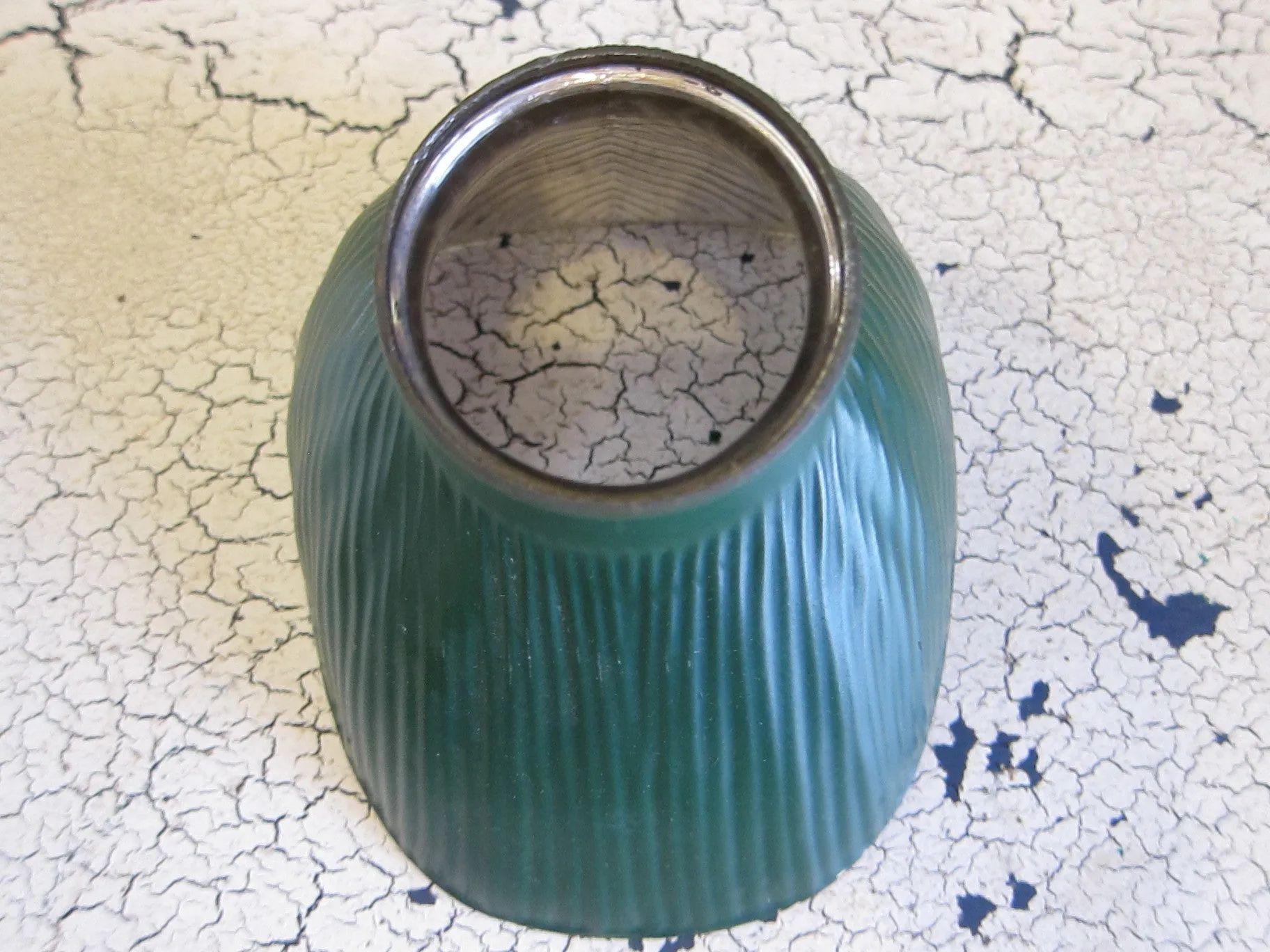 1920's Green Glass Lamp Shade - No 11 Hood junior