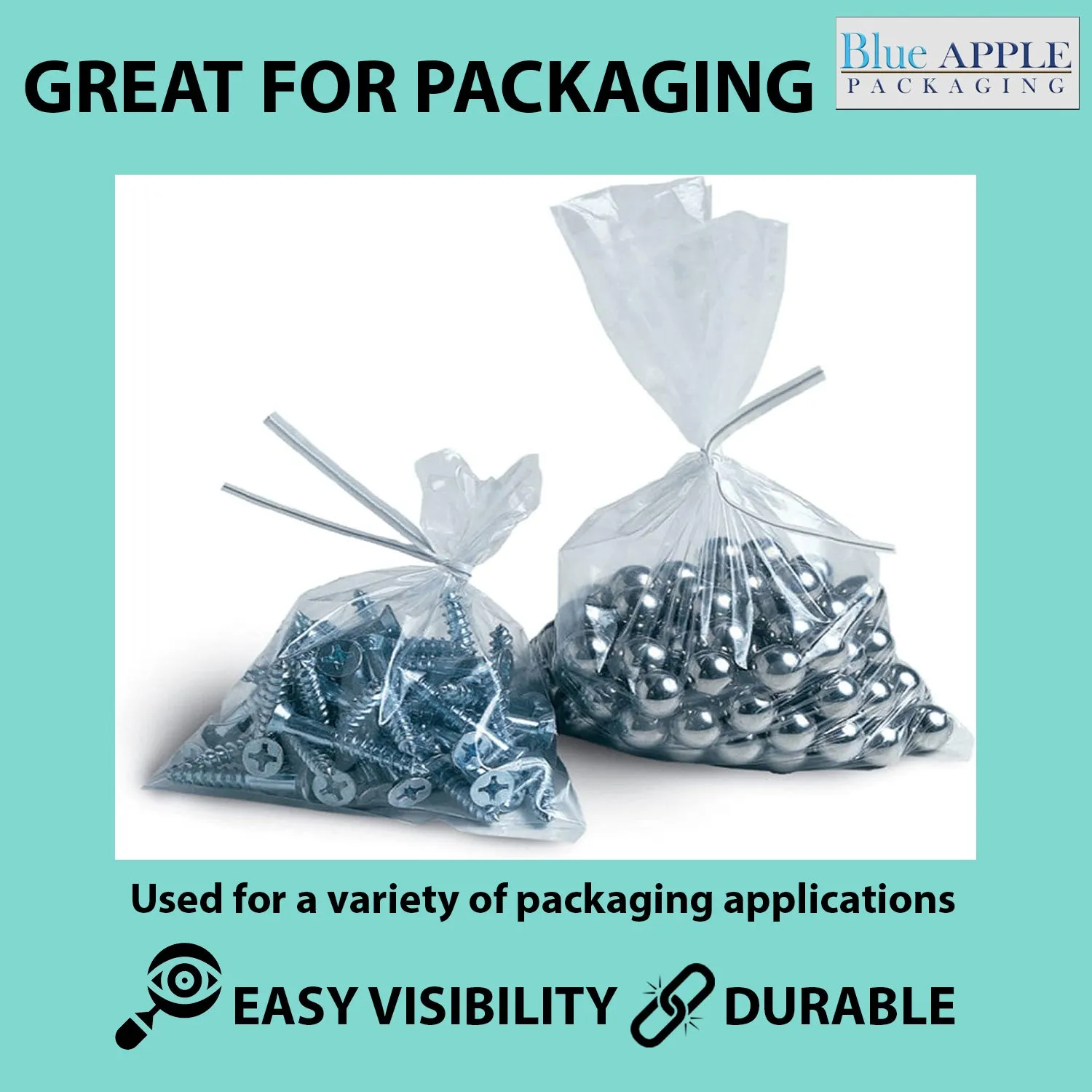22X30 inches Clear Flat Poly Bags 4Mil Open Top (LDPE)