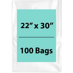 22X30 inches Clear Flat Poly Bags 4Mil Open Top (LDPE)