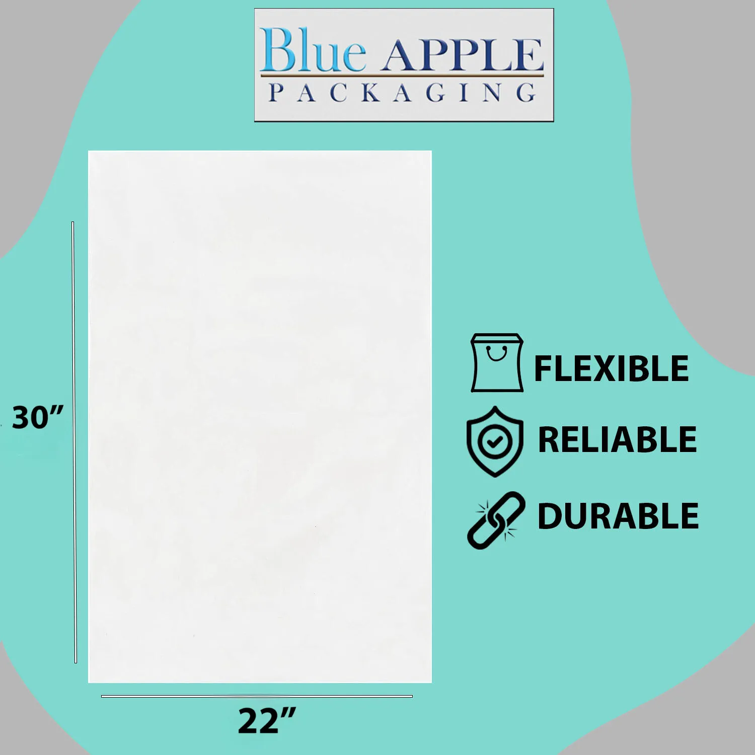 22X30 inches Clear Flat Poly Bags 4Mil Open Top (LDPE)