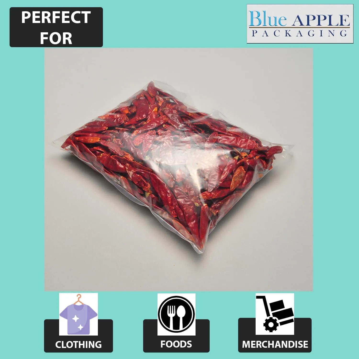 22X30 inches Clear Flat Poly Bags 4Mil Open Top (LDPE)