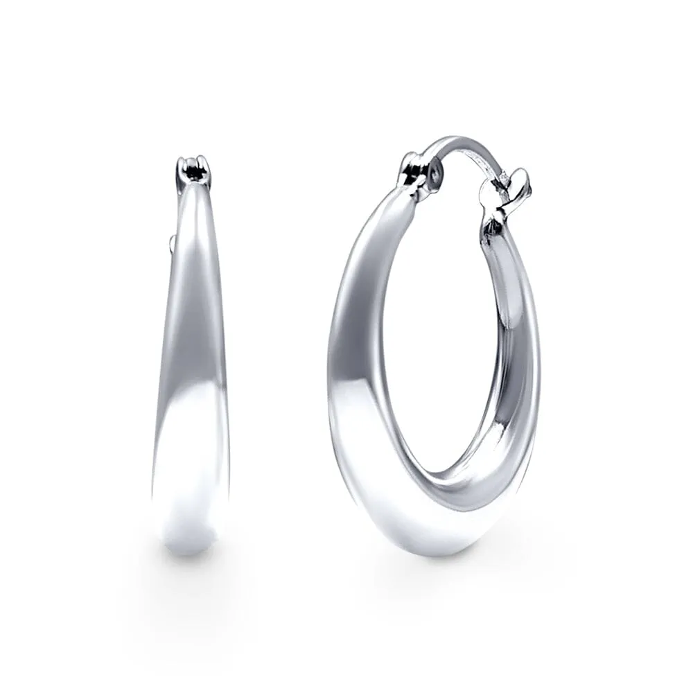 24mm Gradiated Hoop Earrings in Sterling Silver
