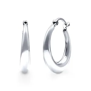 24mm Gradiated Hoop Earrings in Sterling Silver