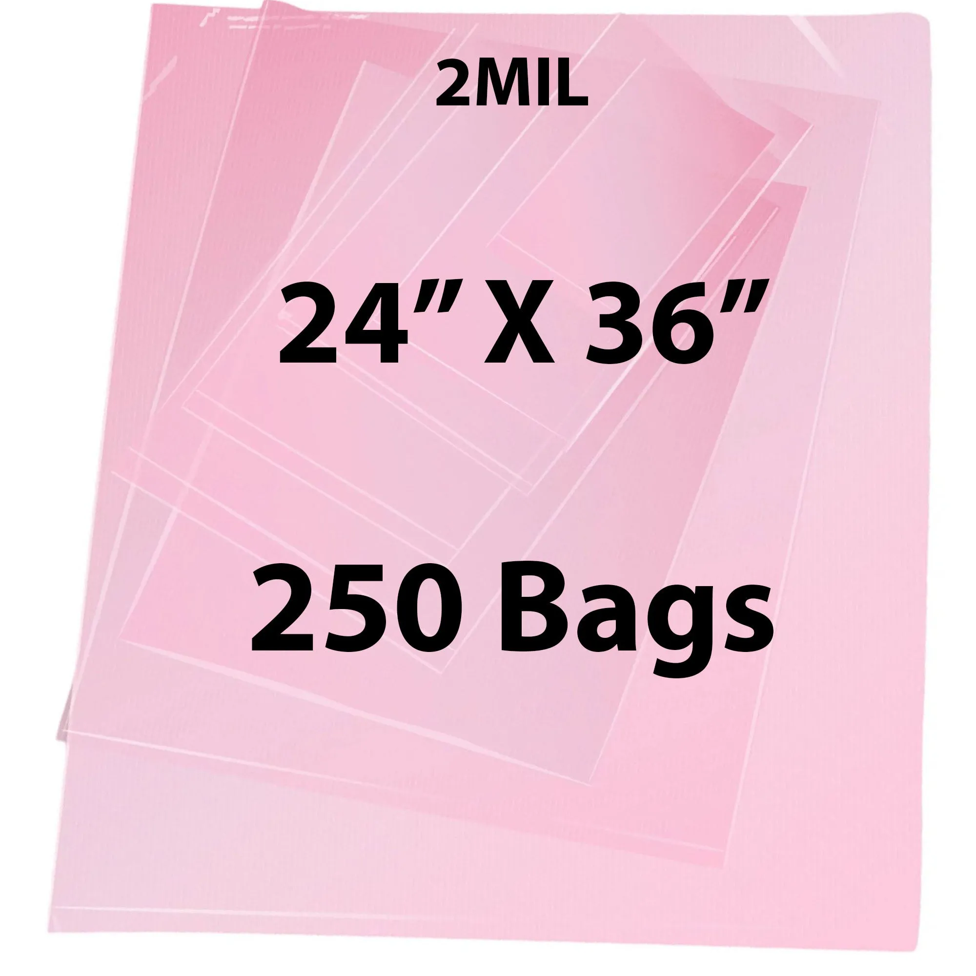 24X36 inches Pink Anti Static Bags 2 Mil Flat