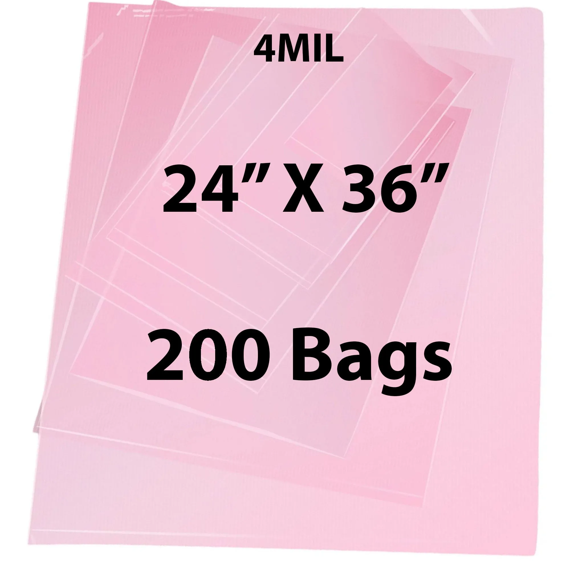 24X36 inches Pink Anti Static Bags 4 Mil Flat
