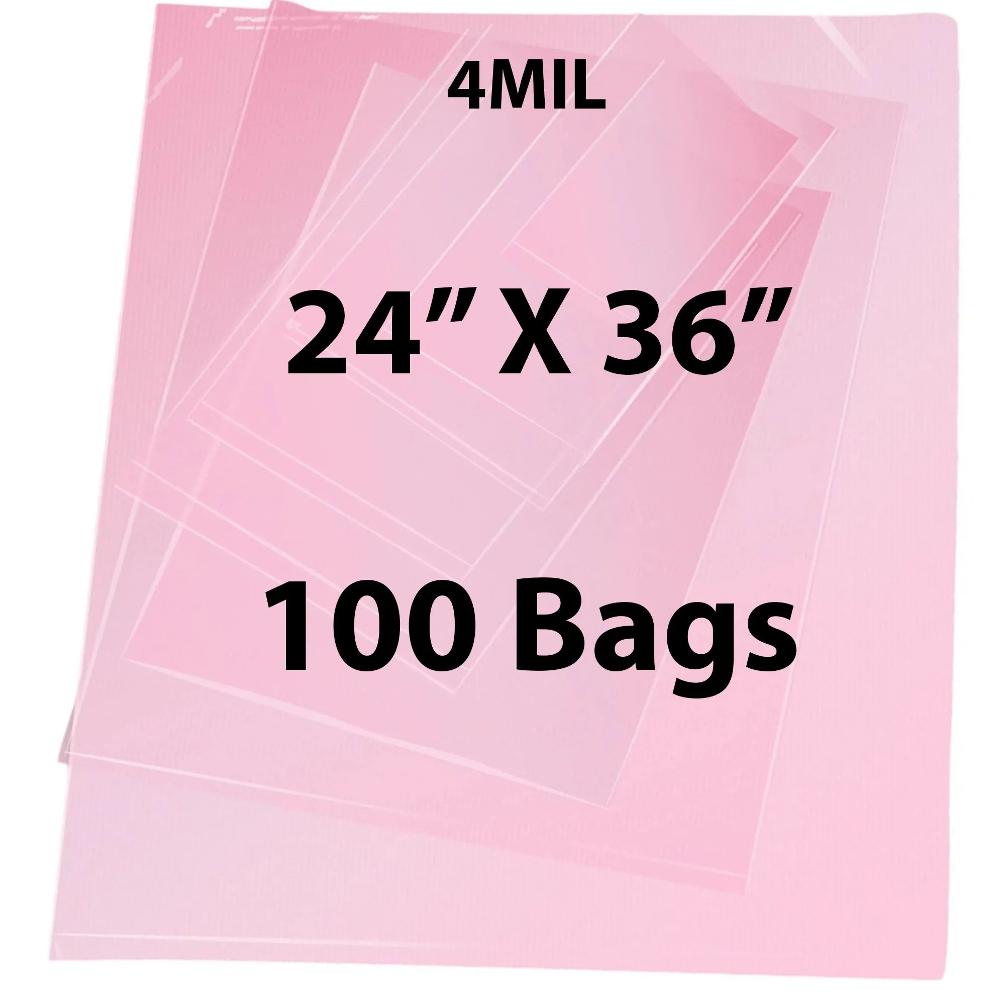 24X36 inches Pink Anti Static Bags 4 Mil Flat