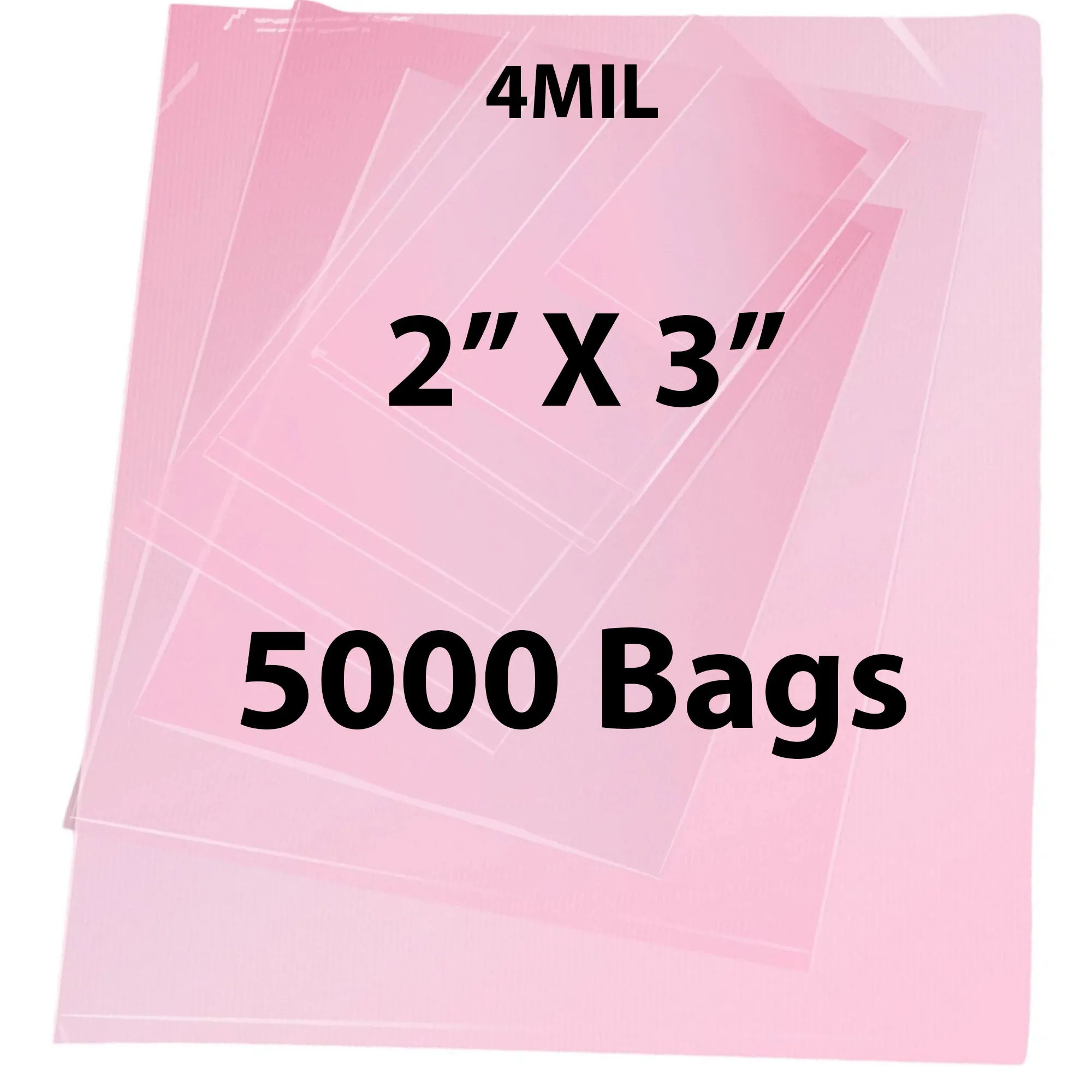 2X3 inches Pink Anti Static Bags 4 Mil Flat