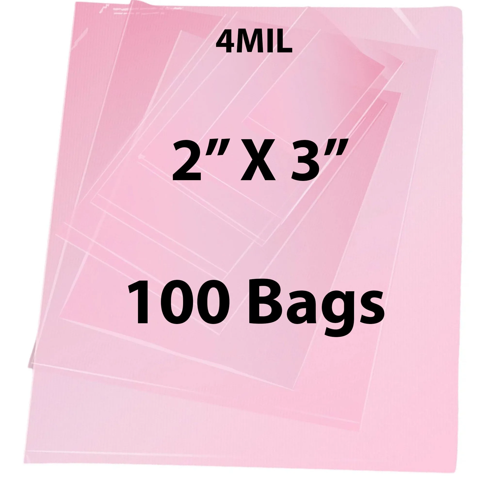 2X3 inches Pink Anti Static Bags 4 Mil Flat