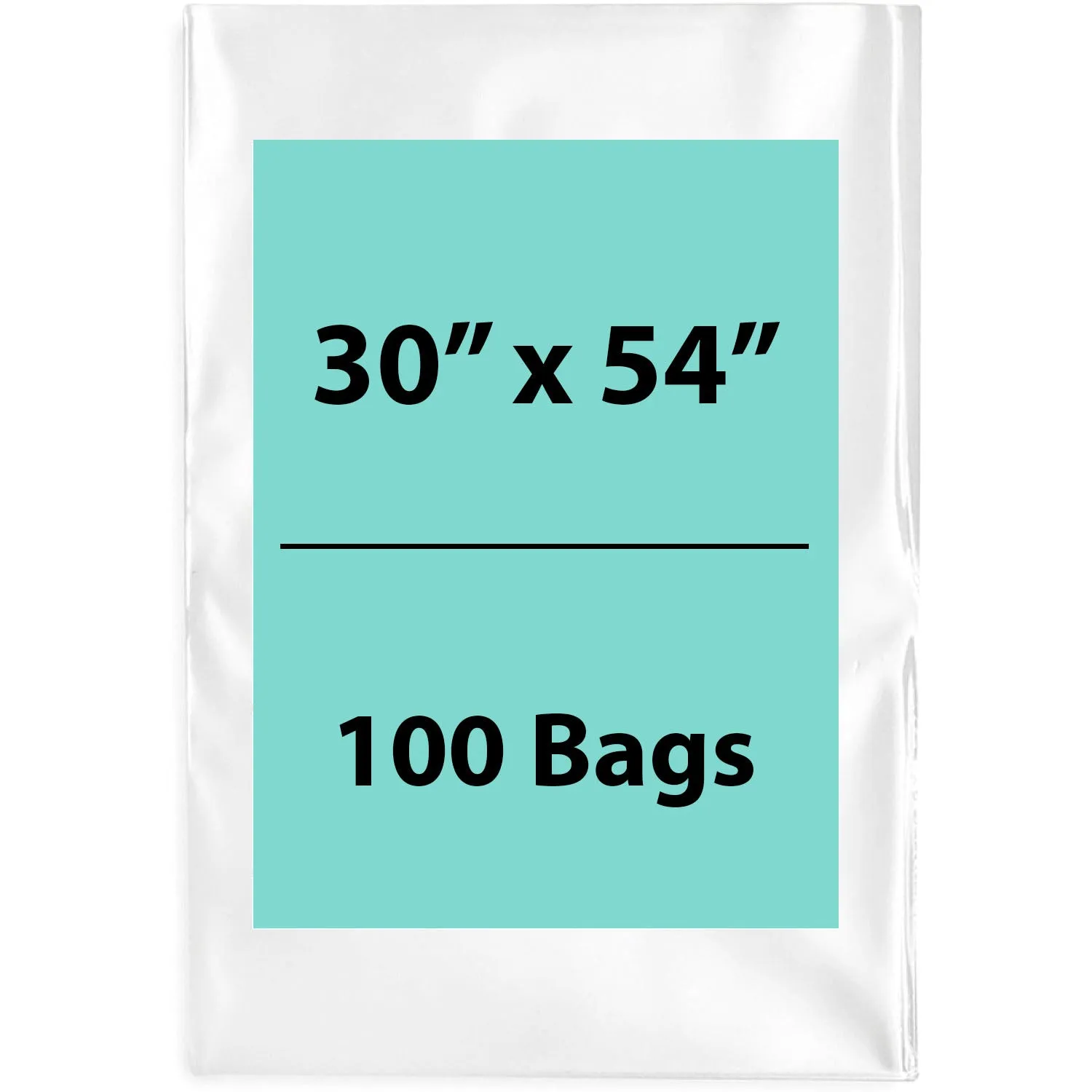 30X54 inches Clear Flat Poly Bags 4Mil Open Top (LDPE)