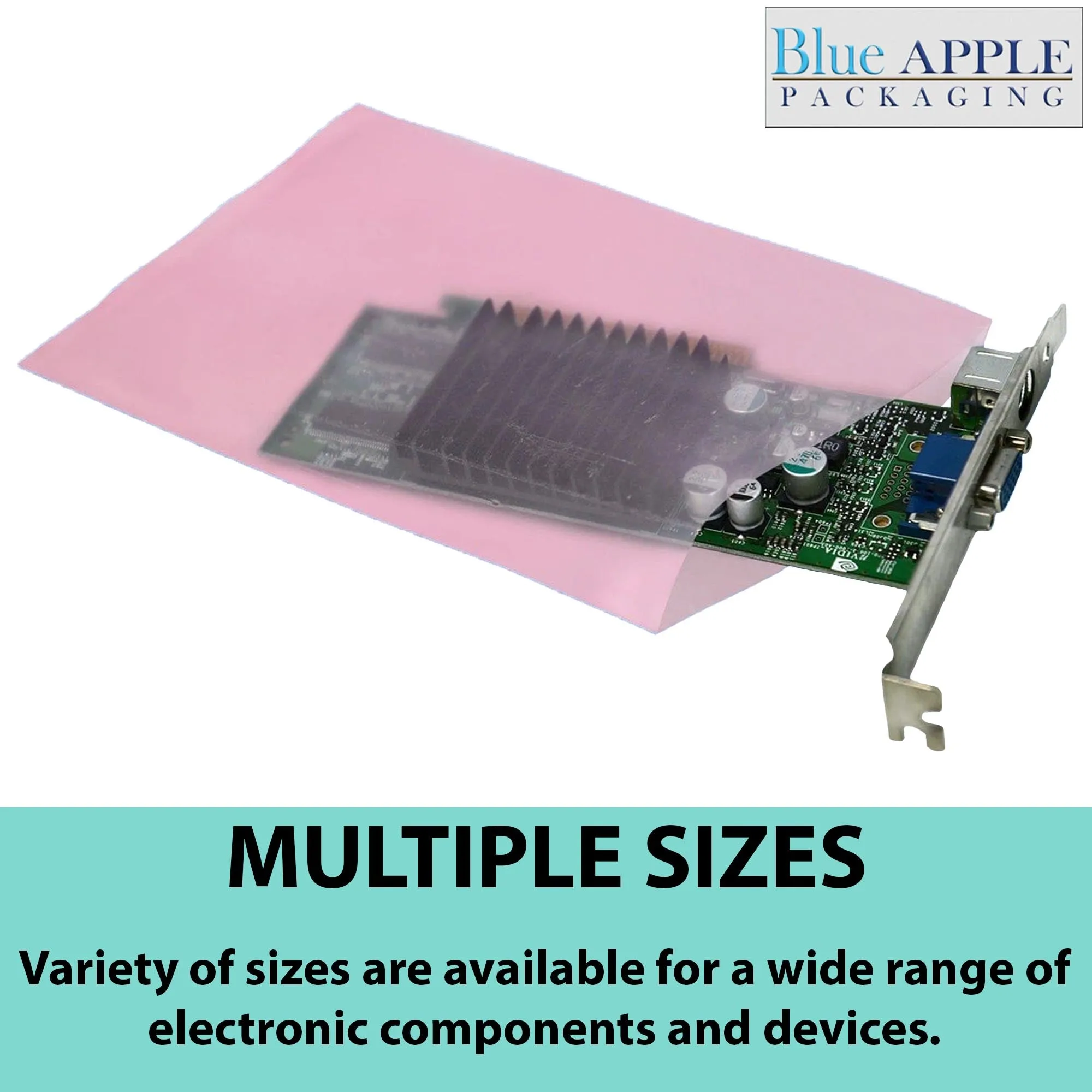 3X5 inches Pink Anti Static Bags 4 Mil Flat
