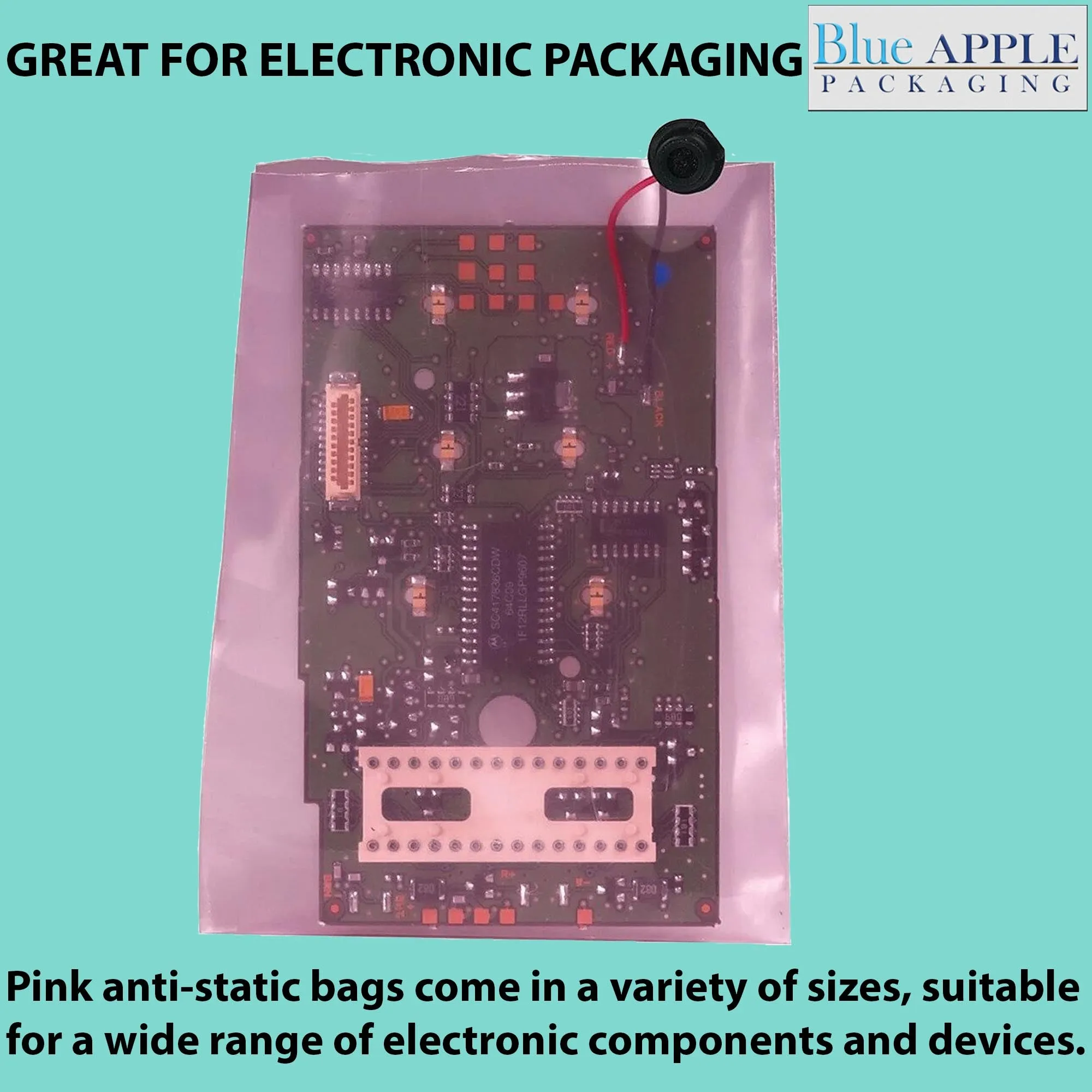3X5 inches Pink Anti Static Bags 4 Mil Flat