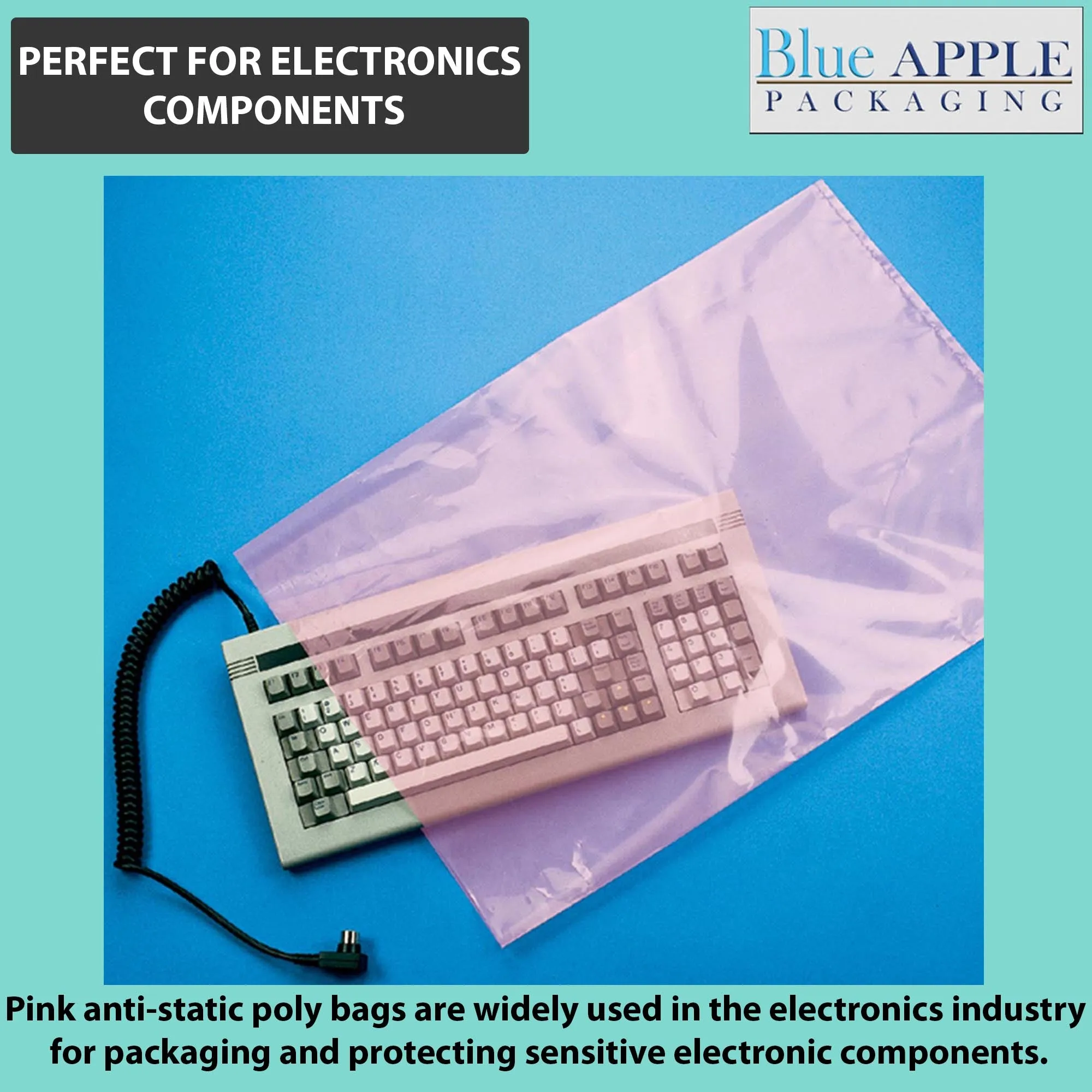 3X5 inches Pink Anti Static Bags 4 Mil Flat
