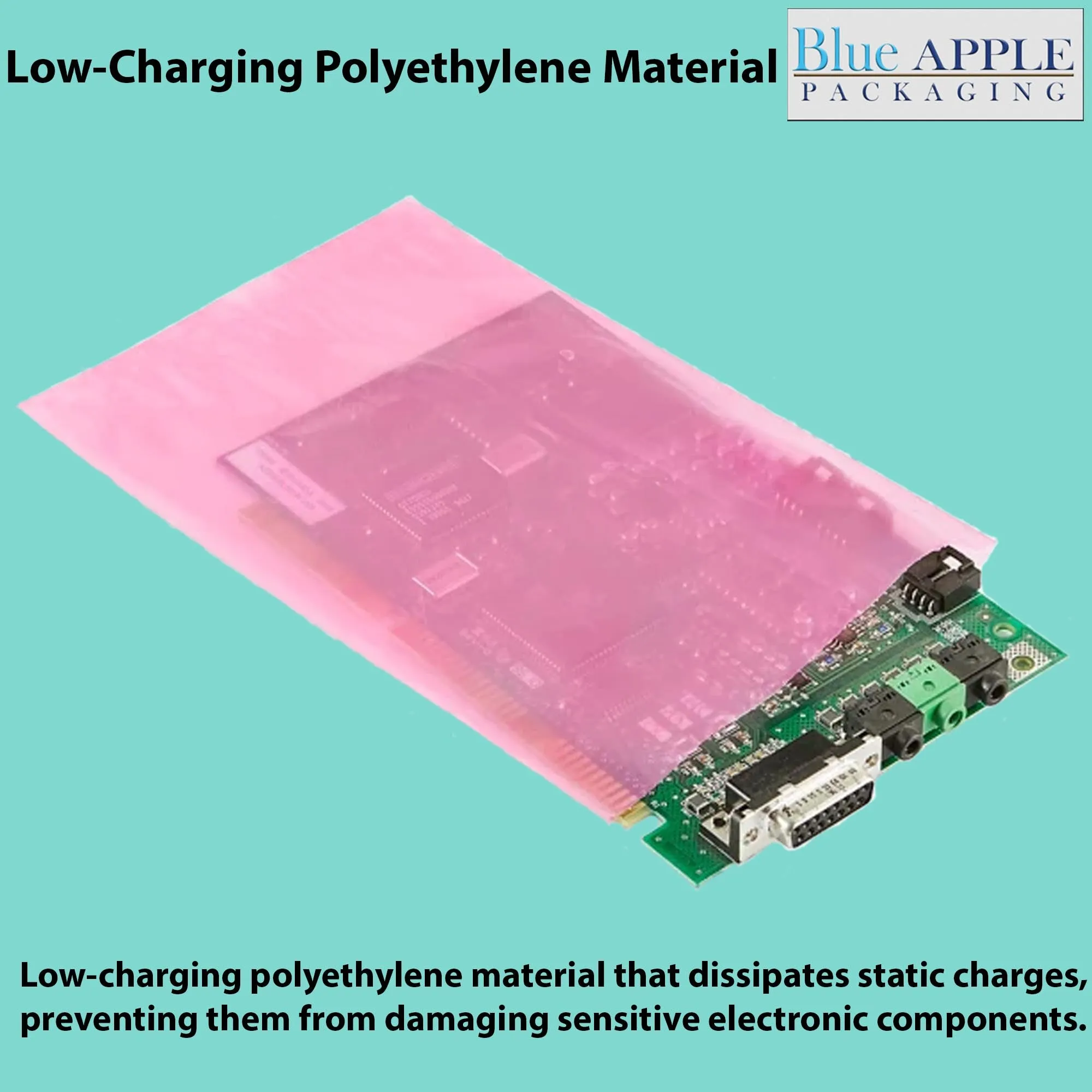 3X5 inches Pink Anti Static Bags 4 Mil Flat