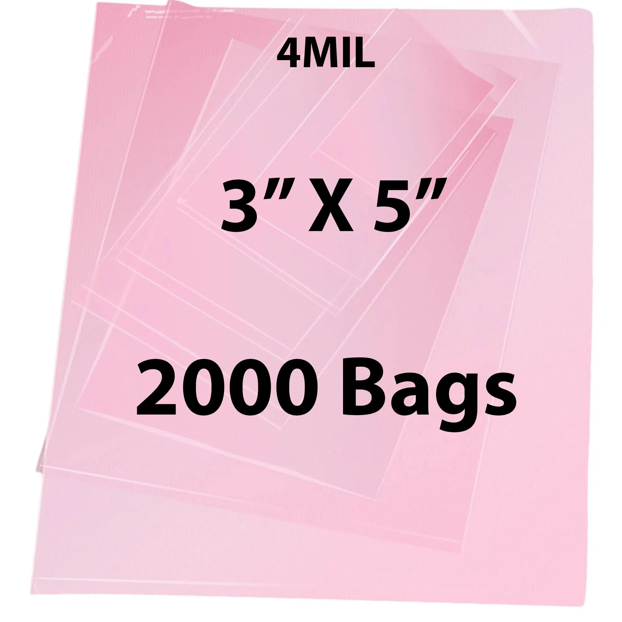 3X5 inches Pink Anti Static Bags 4 Mil Flat
