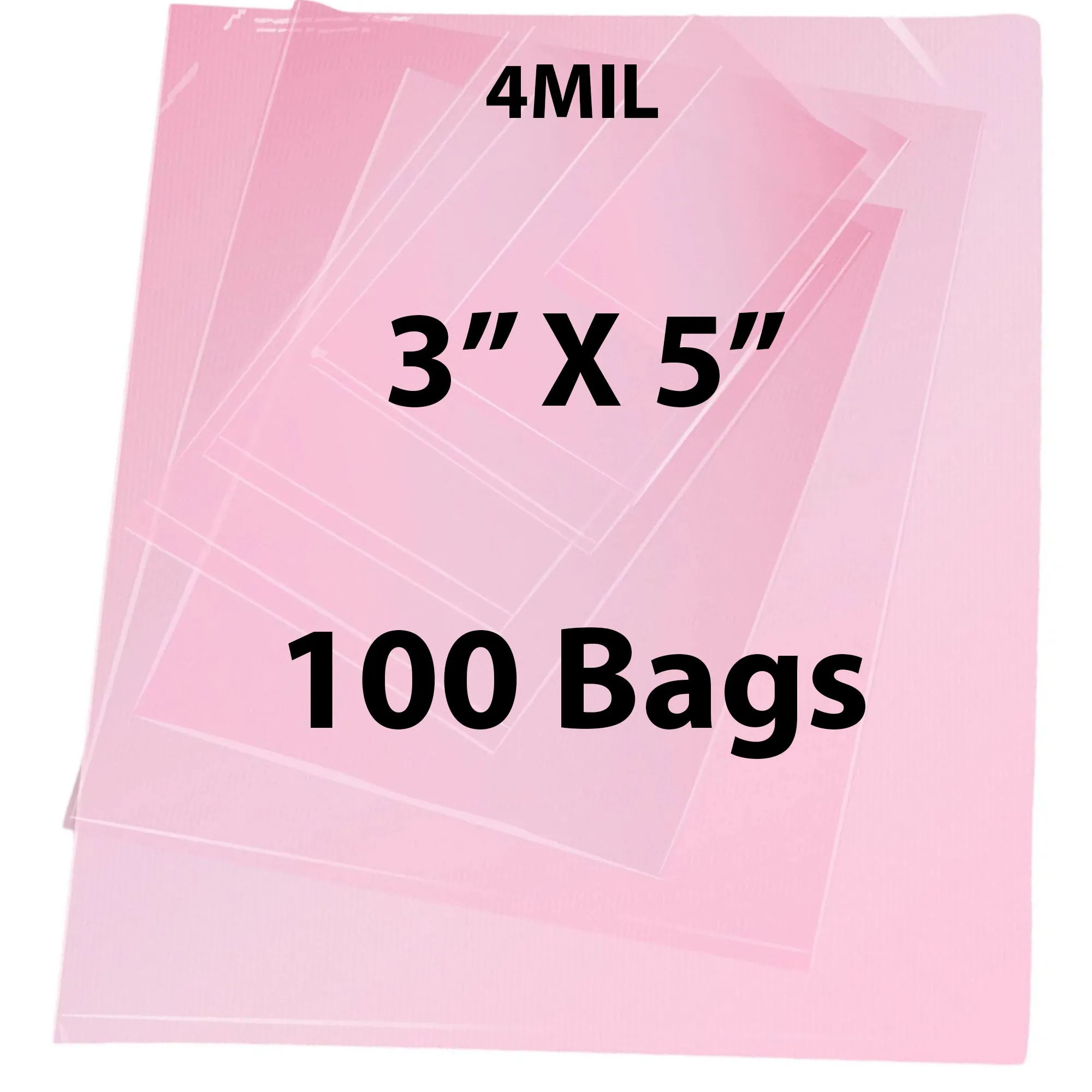 3X5 inches Pink Anti Static Bags 4 Mil Flat