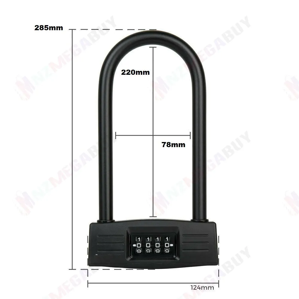 4 Digit Password Lock Motor Bike Shop Door U-Lock