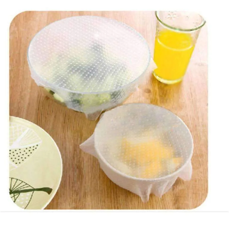 4pcs/set Silicone Wraps - Keep Your Food Fresh Longer!