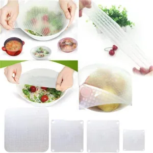 4pcs/set Silicone Wraps - Keep Your Food Fresh Longer!