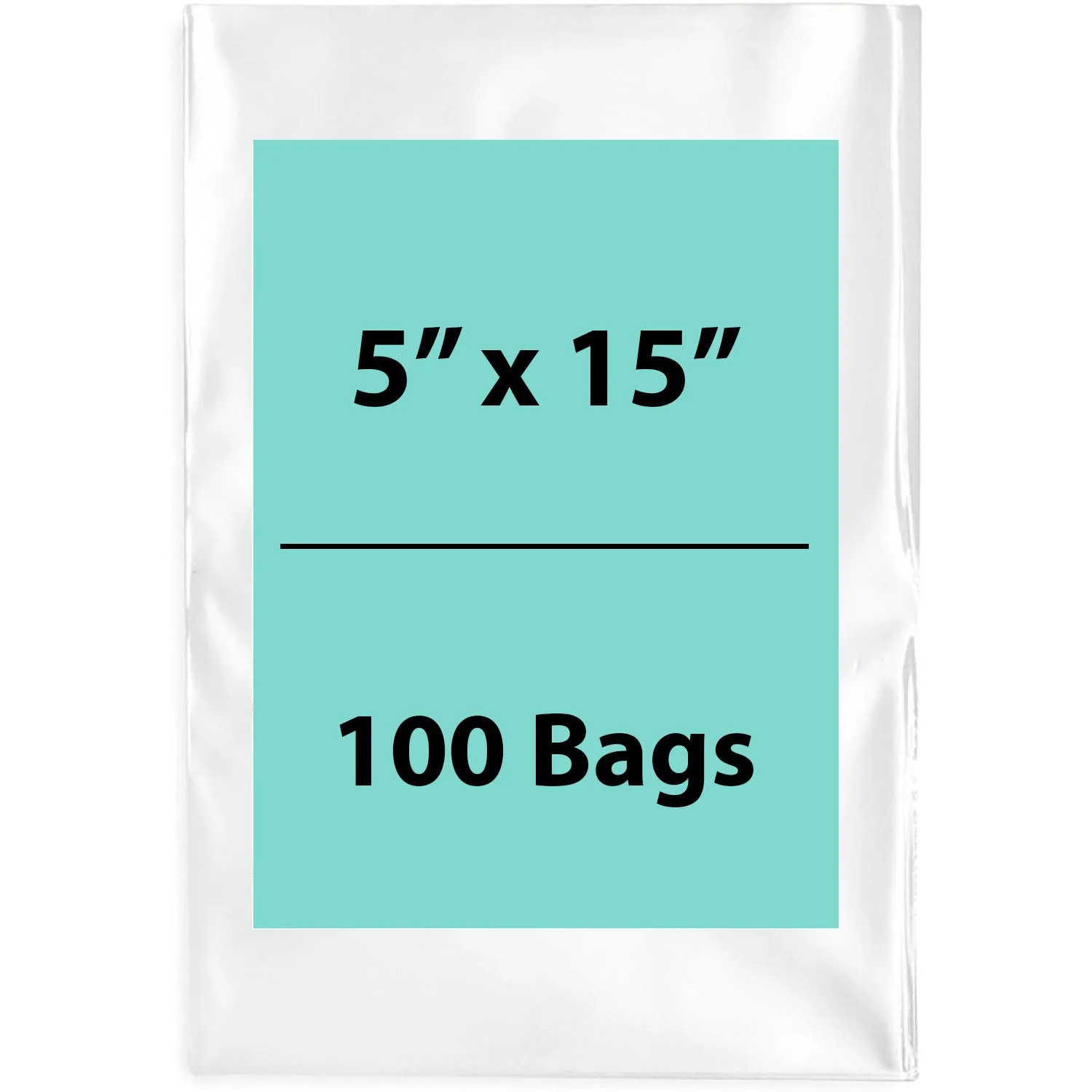 5X15 inches Clear Flat Poly Bags 2Mil Open Top (LDPE)