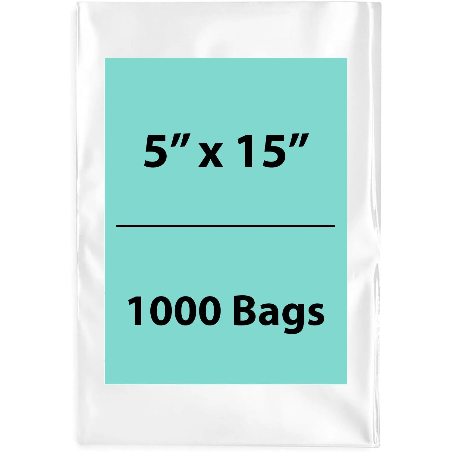 5X15 inches Clear Flat Poly Bags 2Mil Open Top (LDPE)