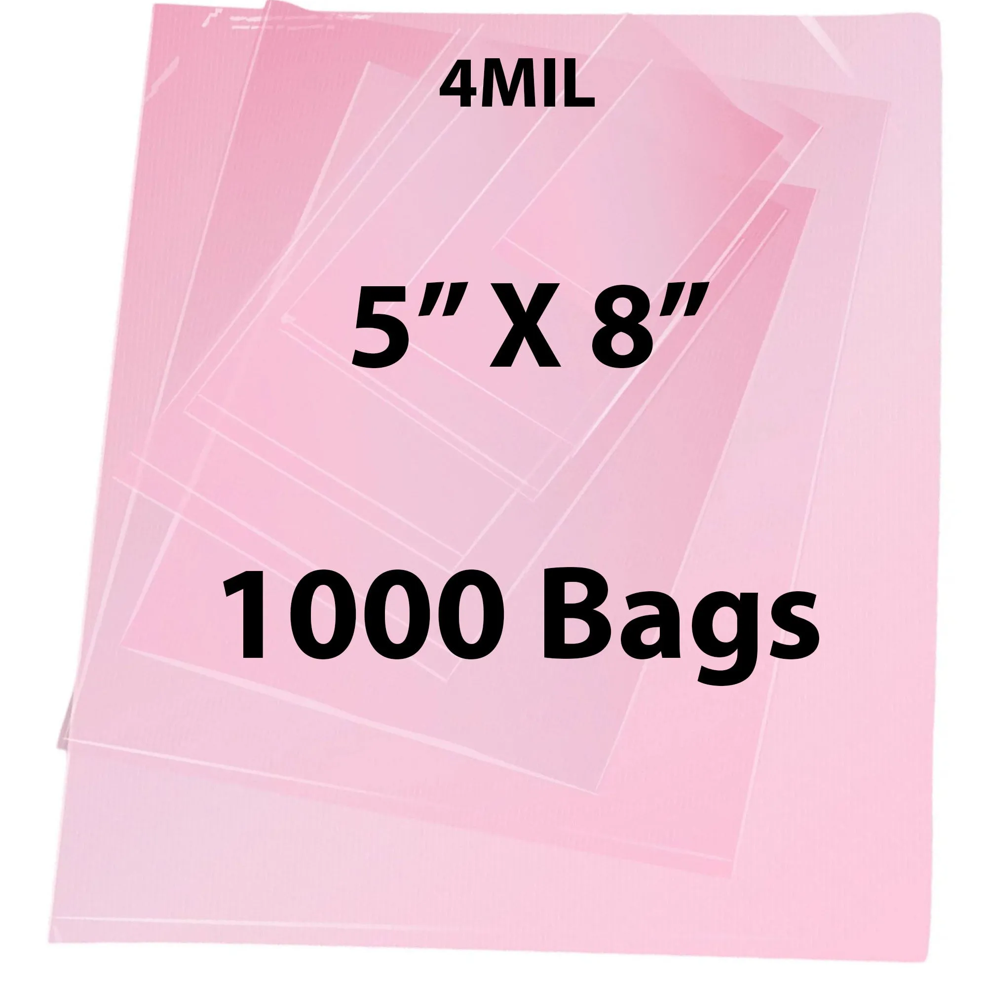 5X8 inches Pink Anti Static Bags 4 Mil Flat