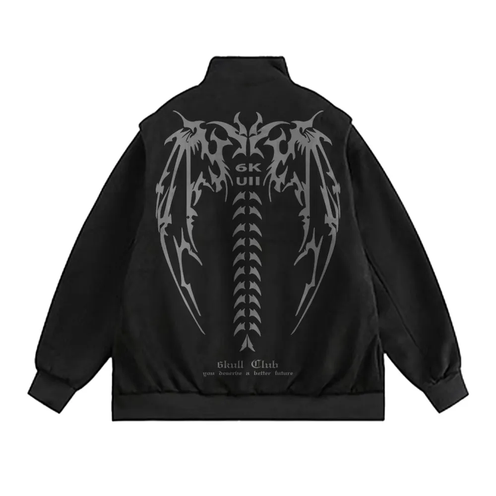 6Kull Stand Collar Bone Wing Jacket
