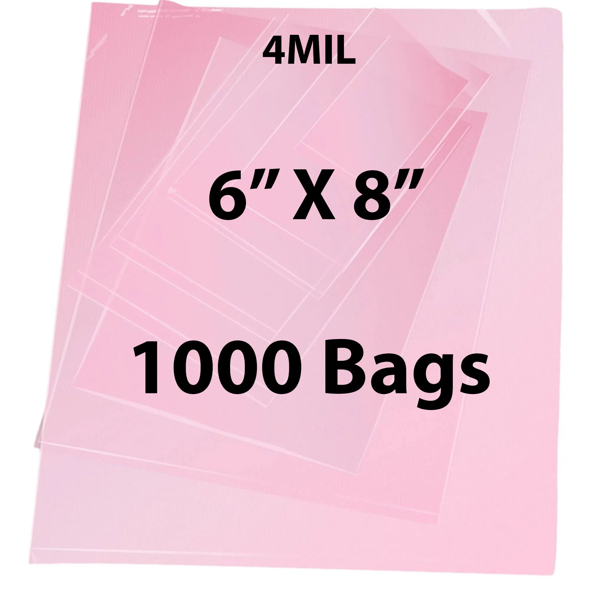 6X8 inches Pink Anti Static Bags 4 Mil Flat