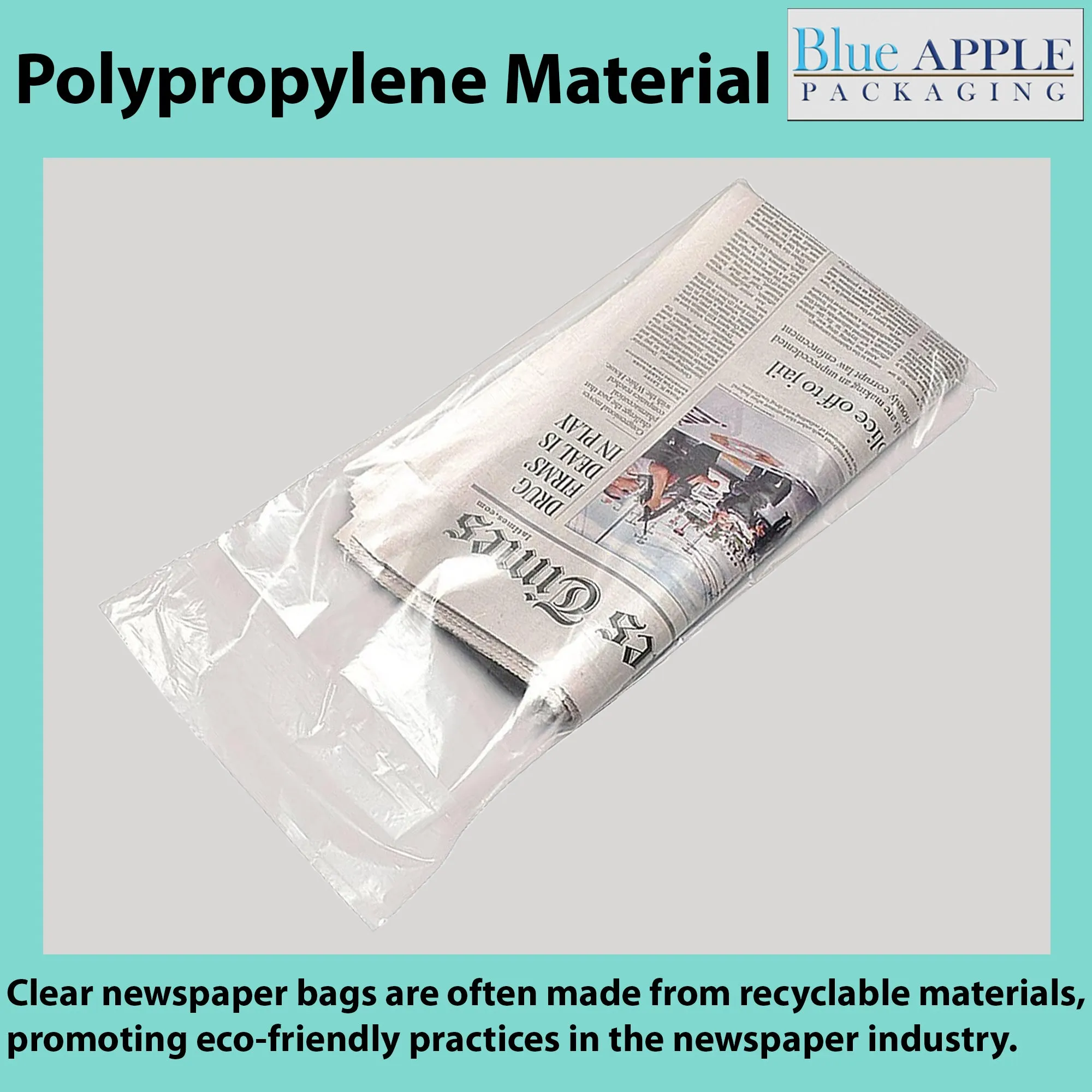 7.5X21 inches Clear Newspaper Bags 0.65 Mil Polypropylene