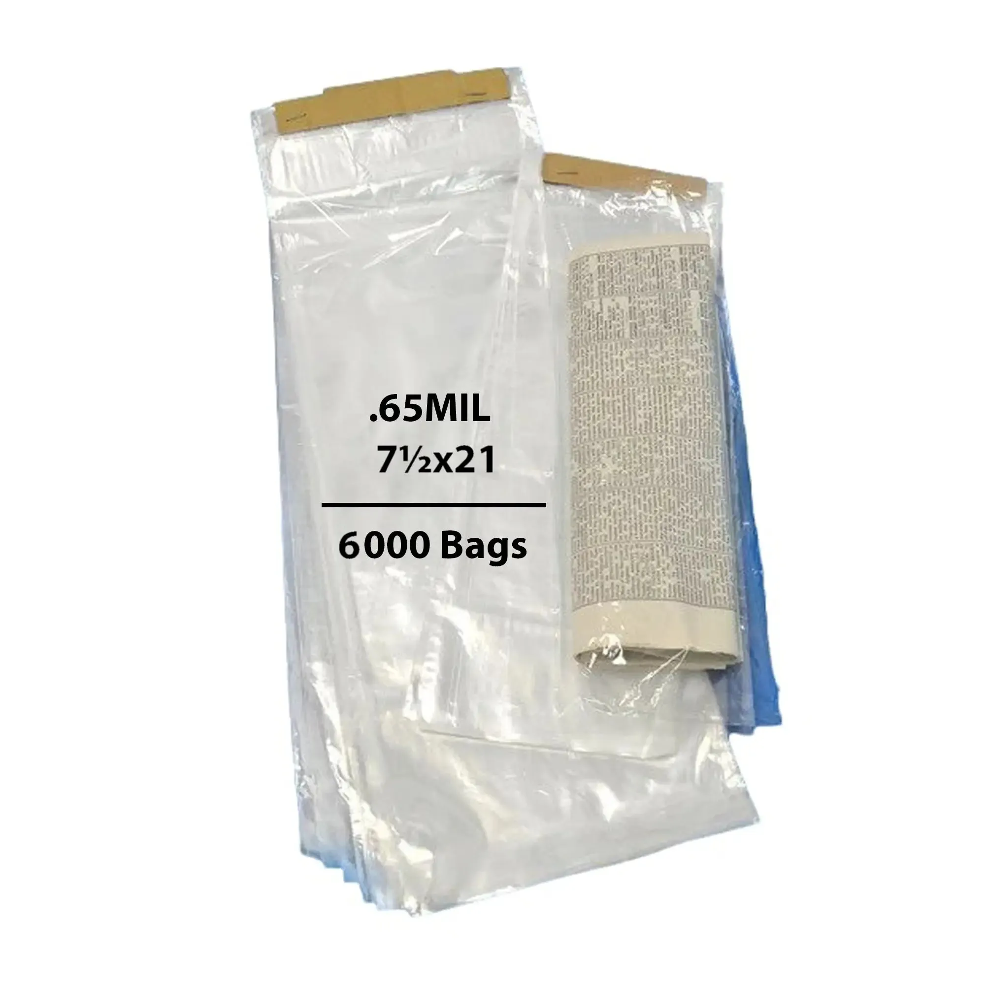 7.5X21 inches Clear Newspaper Bags 0.65 Mil Polypropylene