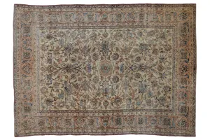 7x9.5 Vintage Distressed Isfahan Carpet