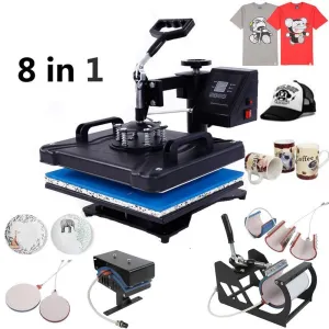 8-in-1 Swing-away Print-Transfer Machine (for T shirt, Mug, Cap,  Phone Cases, Plate, Bags & More)