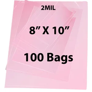 8X10 inches Pink Anti Static Bags 2 Mil Flat
