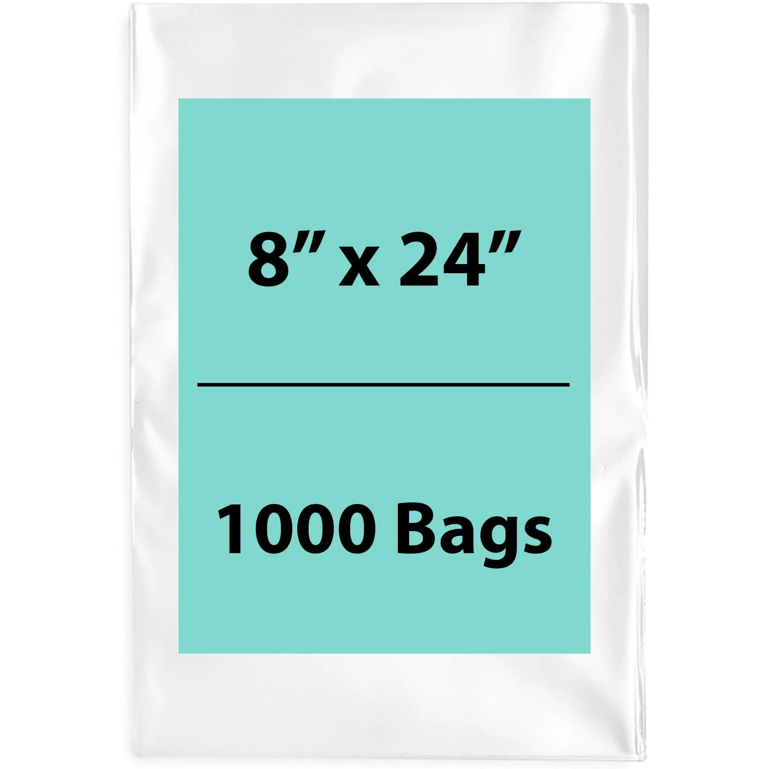 8X24 inches Clear Flat Poly Bags 2Mil Open Top (LDPE)