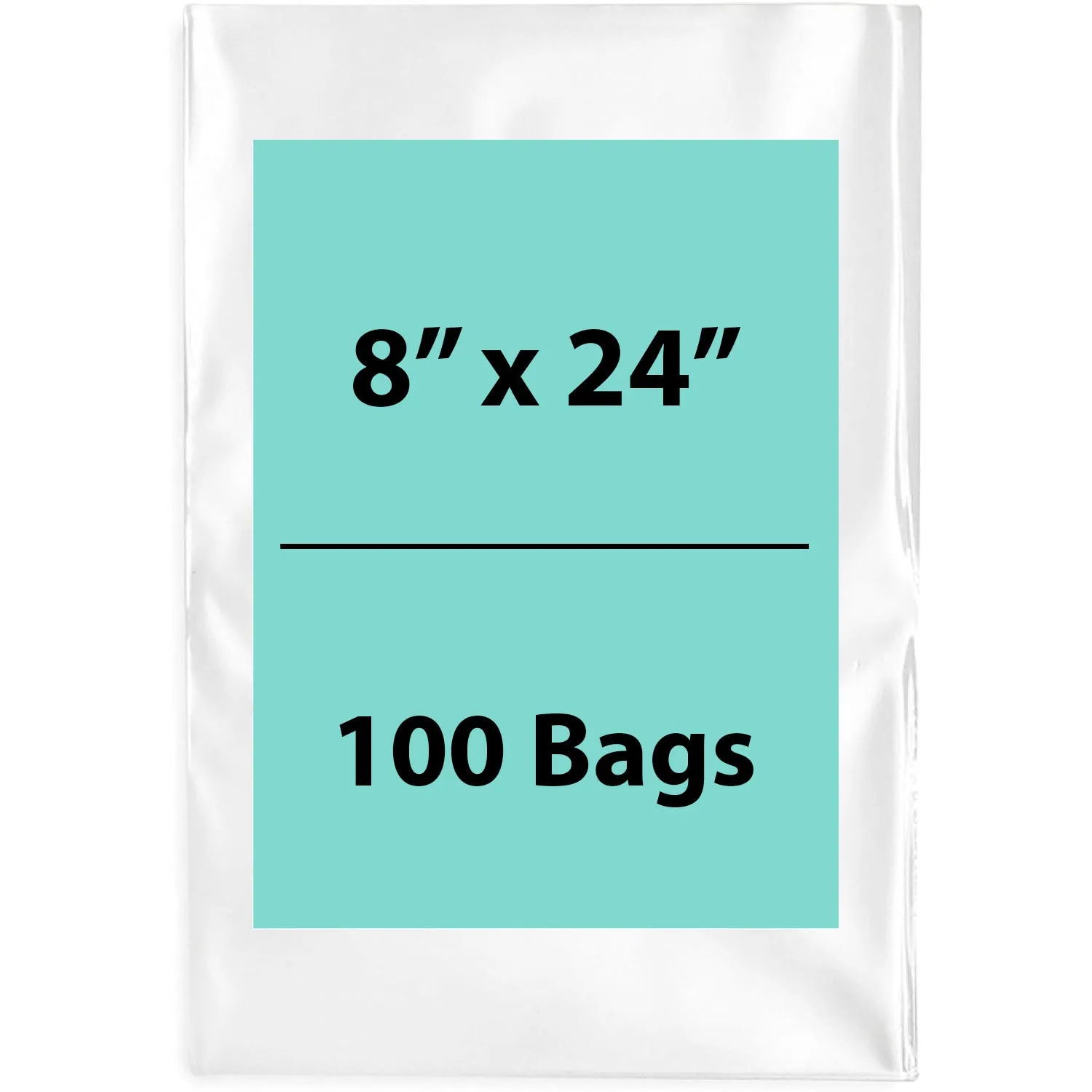 8X24 inches Clear Flat Poly Bags 2Mil Open Top (LDPE)