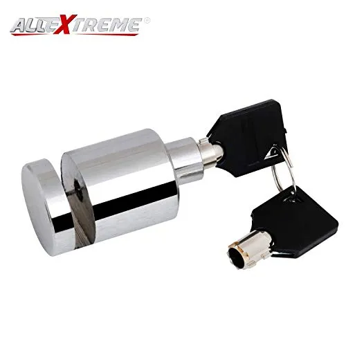Allextreme EXHDBL1 Stainless Steel Heavy Duty Painted Finish Disc Brake Anti Theft 7mm Pin Wheel Locking Security Lock for Bike and Motorcycle (Chrome )