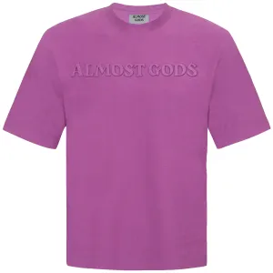 ALMOST GODS EMBOSSED KNIT TEE (MAUVE)